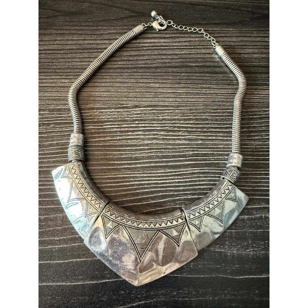 Huge Statement Bohemian Silver Necklace 2